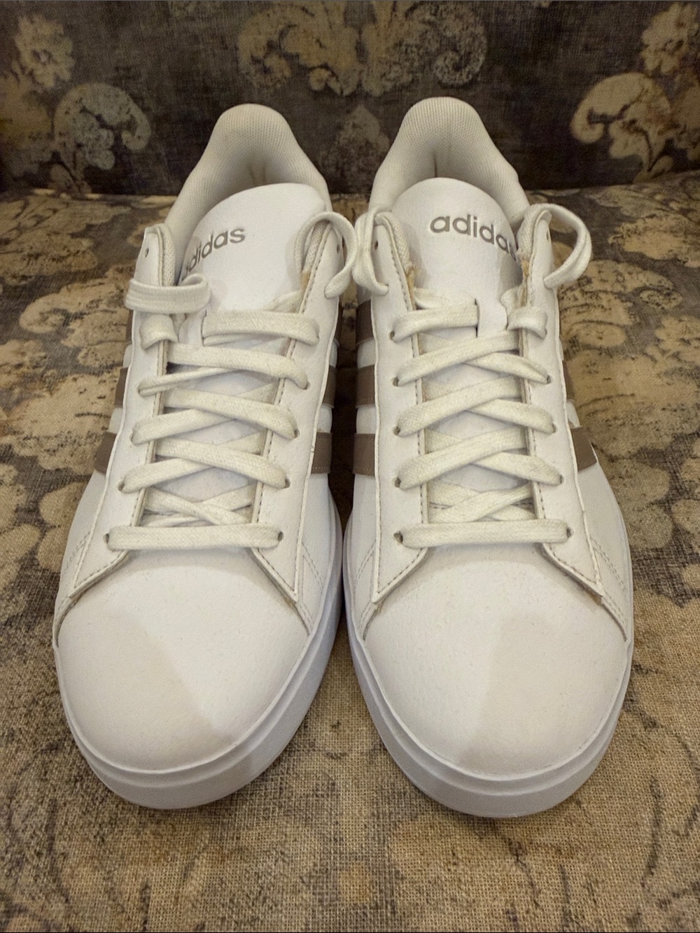adidas White Sneakers with  Stripes